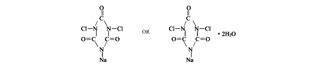 二氯異氰尿酸鈉（Cas No.：2893-78-9）結(jié)構(gòu)式
